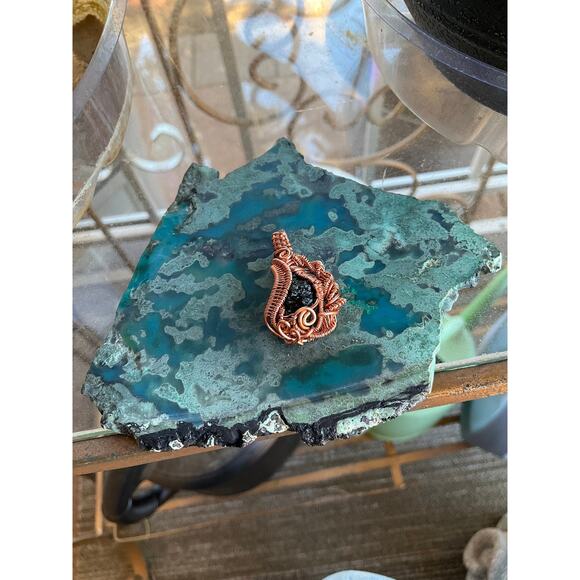 Genuine Moldavite Copper Pendant - Picture 10 of 10